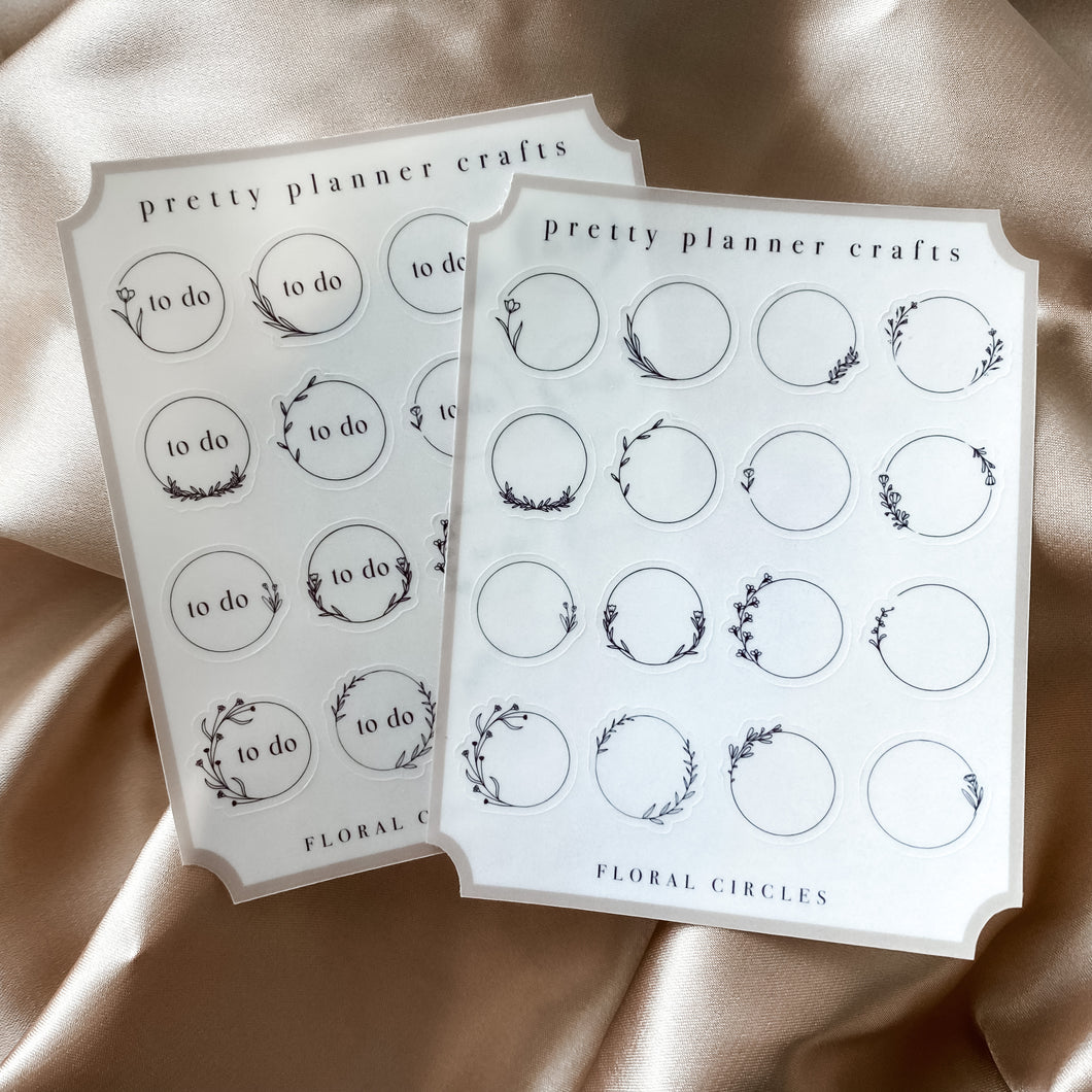 DECO STICKERS - FLORAL CIRCLES